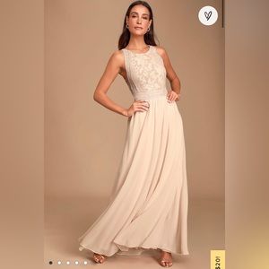 Lulu’s Forever and Always Blush Pink Maxi Dress - S, NWT